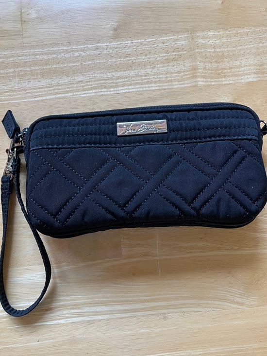 Vera Bradley Handbags - Vera Bradley Black Quilted Wristlet Clutch with Removable Strap
